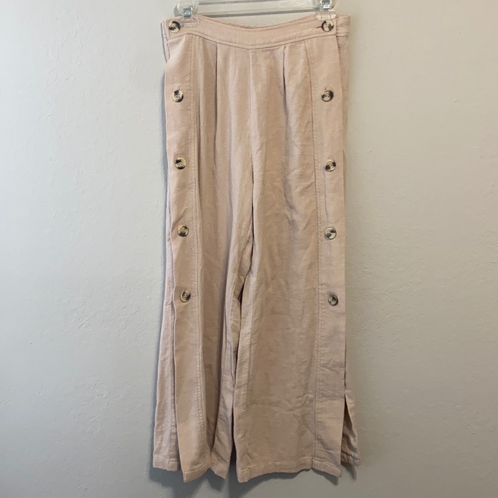 Free People Side Button Wide Leg Pants